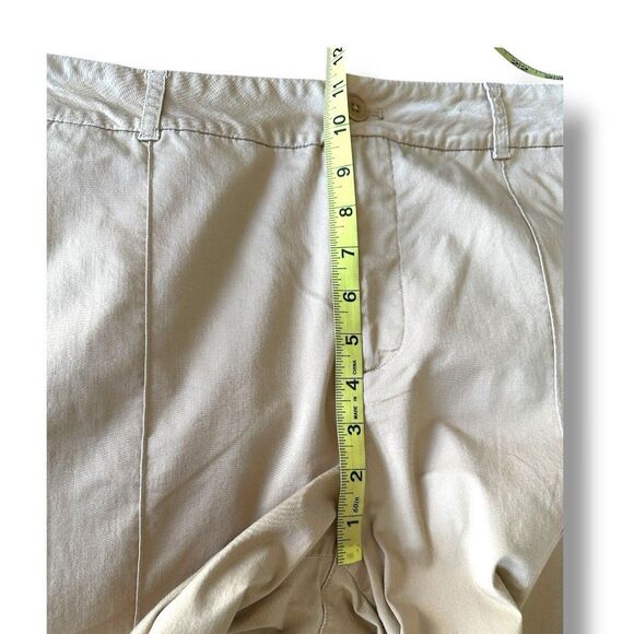 Lauren Ralph Lauren Cropped Wide Leg Pants Size 14 Tan Khaki Lightweight - Picture 7 of 8
